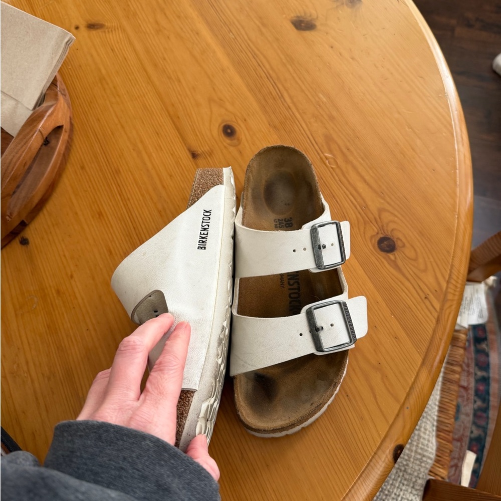 Birkenstock White Triple Buckle Sandals - Picture 3 of 4